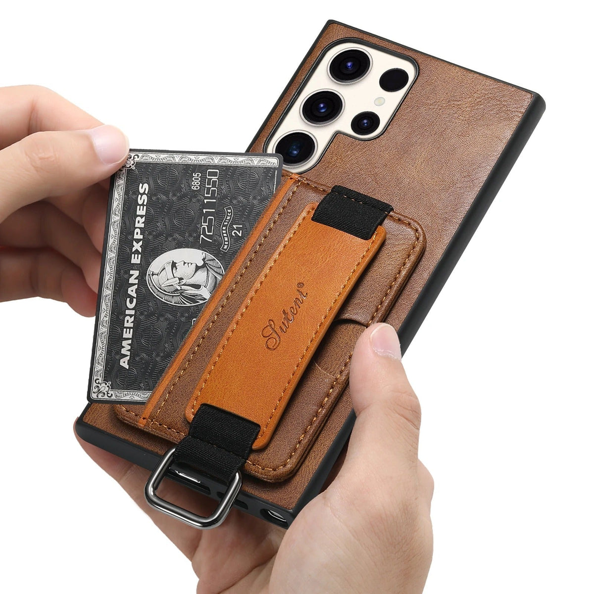 Funda Samsung de Piel con Tarjetero y Correa
