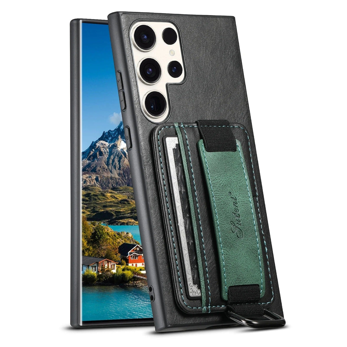 Funda Samsung de Piel con Tarjetero y Correa