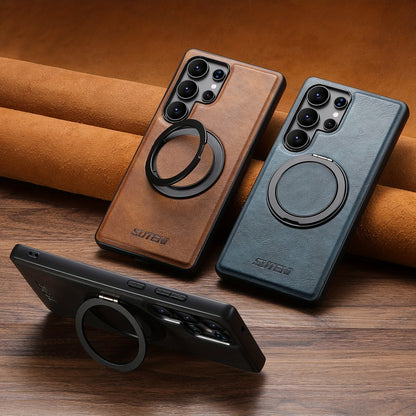 Funda premium para Galaxy: anillo giratorio 360°, magnética, piel sintética