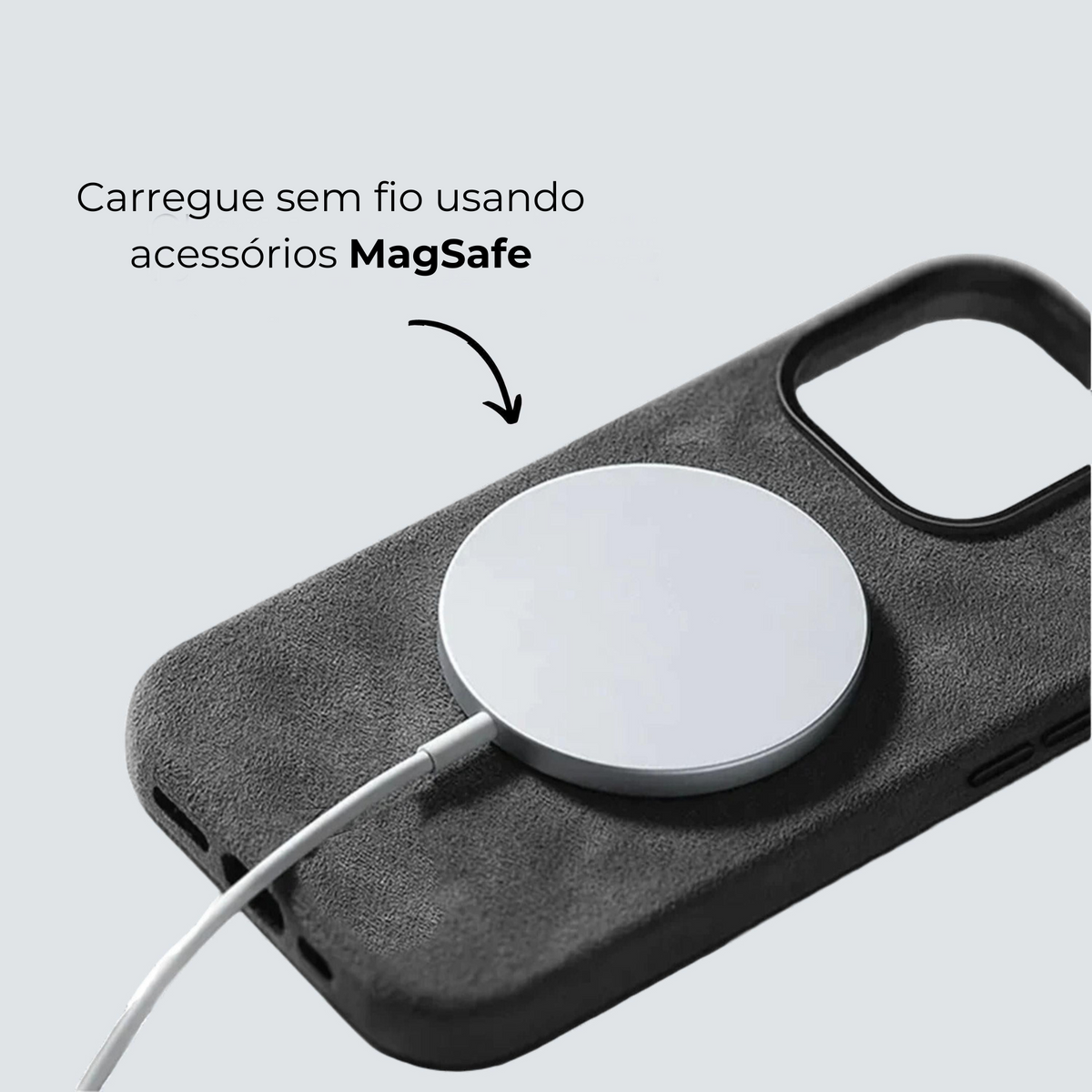 Funda iPhone Alcantara - Gris Espacial