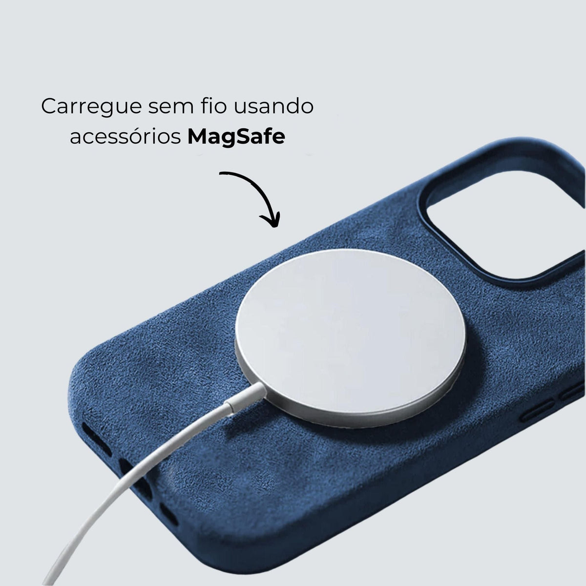Funda iPhone Alcantara - Azul Océano