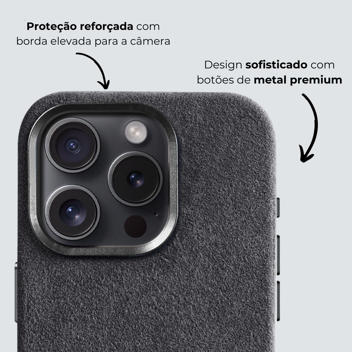 Funda iPhone Alcantara - Gris Espacial