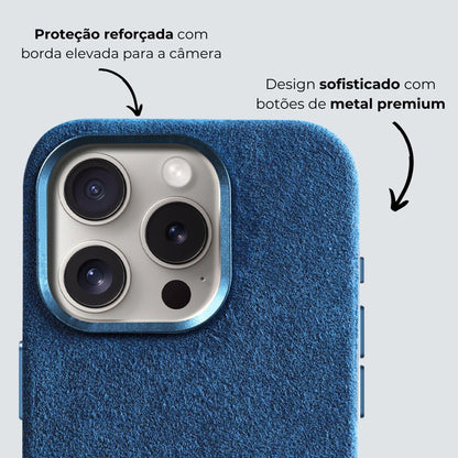 Funda iPhone Alcantara - Azul Océano