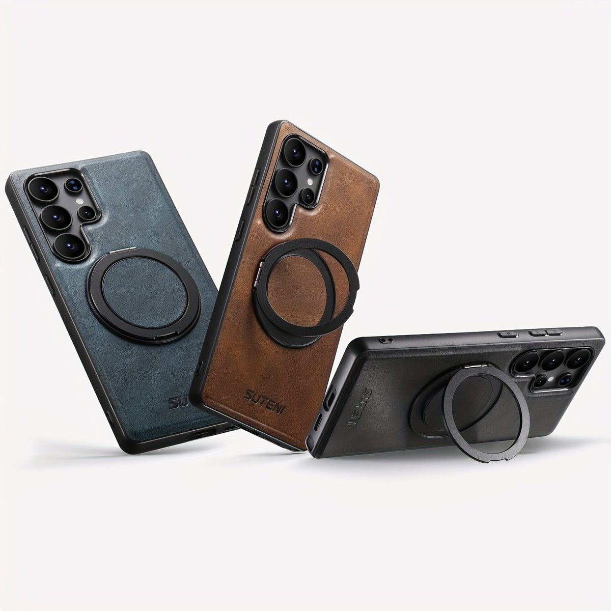 Funda premium para Galaxy: anillo giratorio 360°, magnética, piel sintética