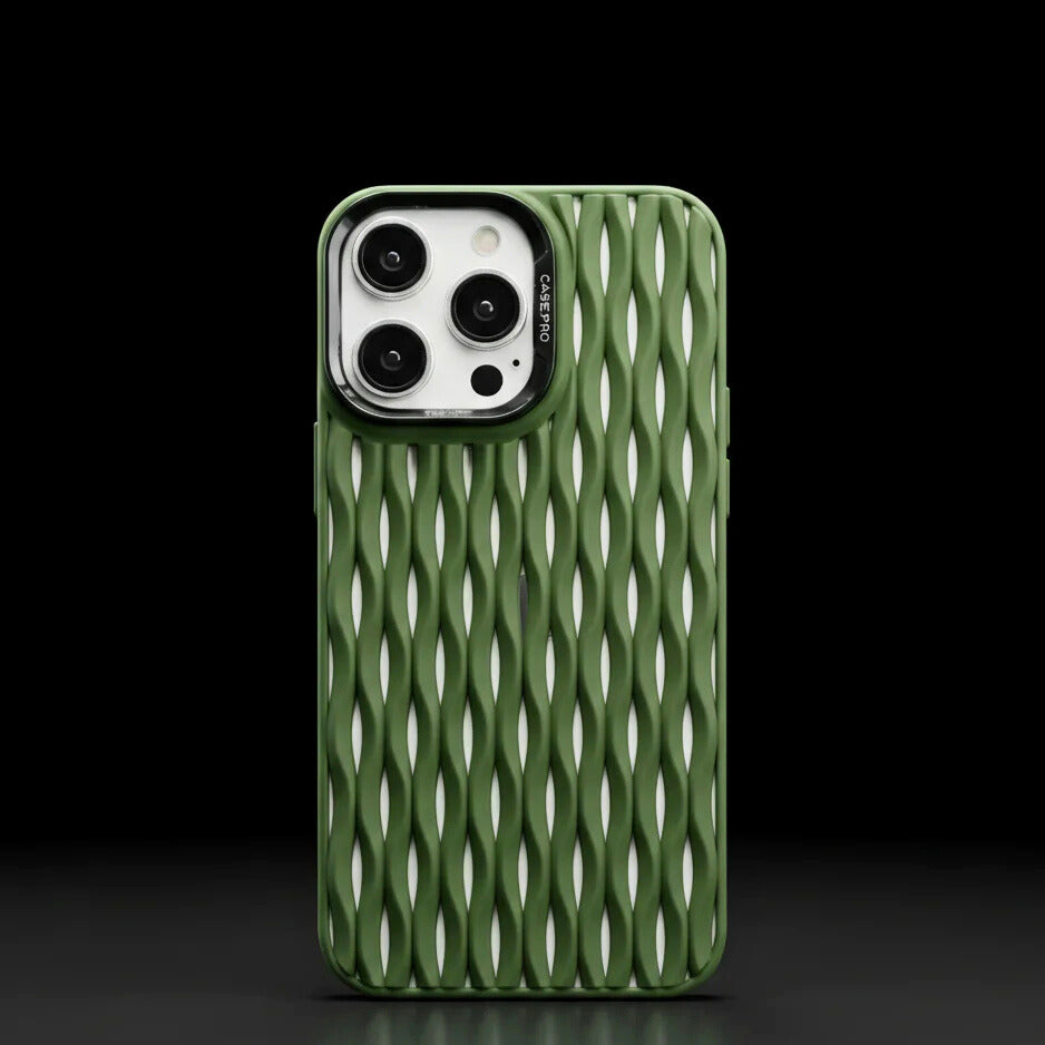 Funda iPhone AeroWave: protección con textura de ondas, tacto sedoso, resistente a rayones, ajuste perfecto