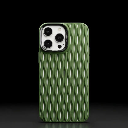 Funda iPhone AeroWave: protección con textura de ondas, tacto sedoso, resistente a rayones, ajuste perfecto