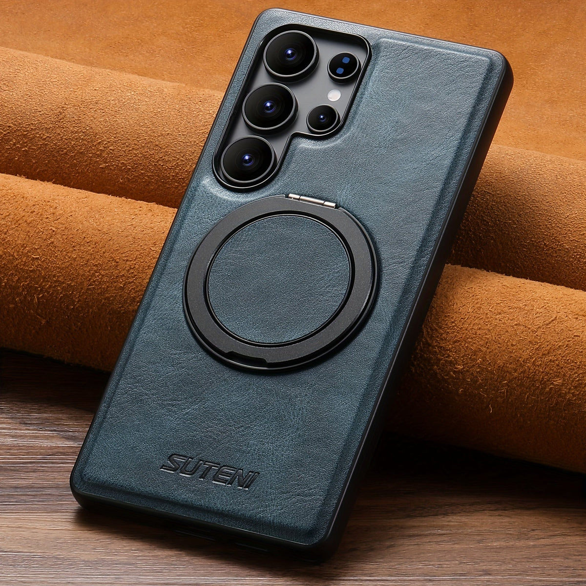 Funda premium para Galaxy: anillo giratorio 360°, magnética, piel sintética