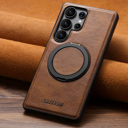 Funda premium para Galaxy: anillo giratorio 360°, magnética, piel sintética