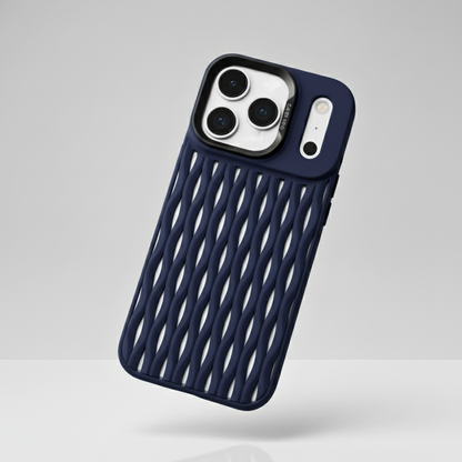 Funda iPhone AeroWave: protección con textura de ondas, tacto sedoso, resistente a rayones, ajuste perfecto