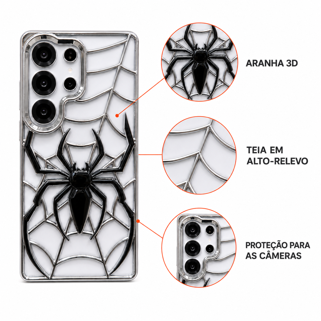Funda Samsung Araña Cromada 3D