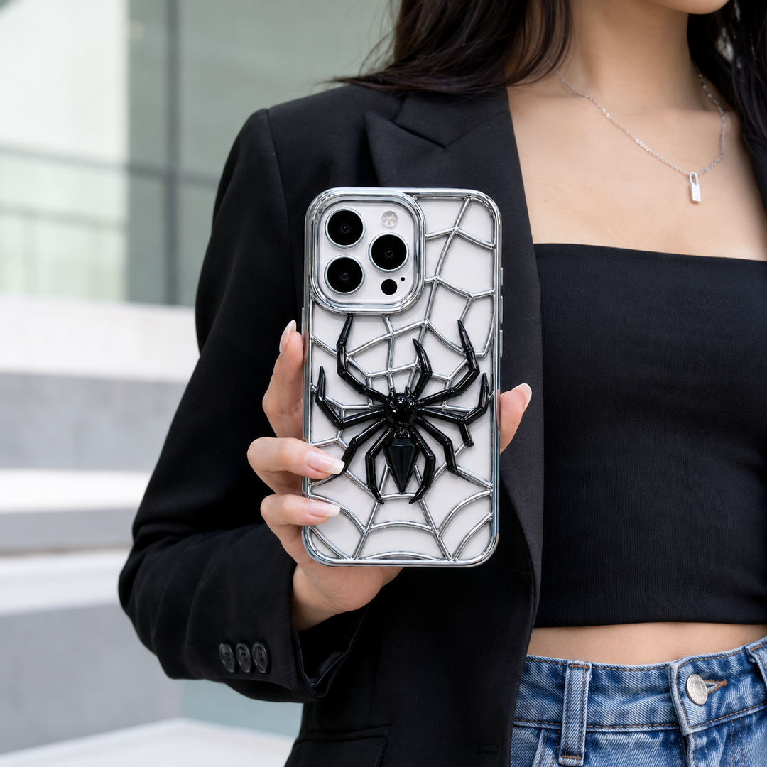 Funda iPhone Araña Cromada 3D