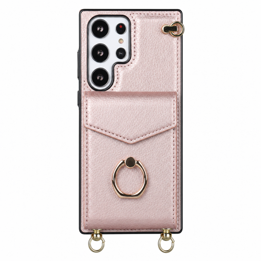 Funda Samsung Cartera con Correa Cruzada, Tarjetero y Anillo Soporte