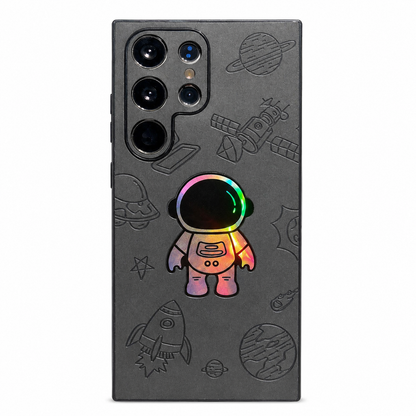Funda Samsung Piel Premium Astronauta Grabado Láser
