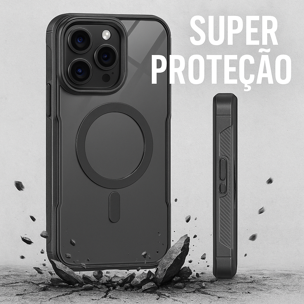 Funda iPhone Transparente Magnética con Protección Reforzada
