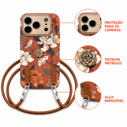 Funda iPhone Jardín Rosé Floral con Correa
