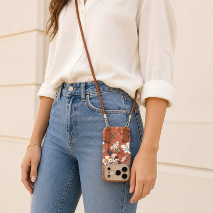 Funda iPhone Jardín Rosé Floral con Correa