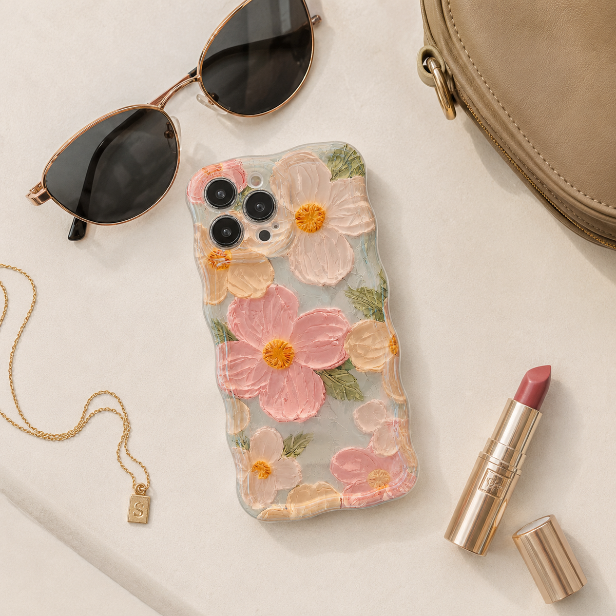 Funda iPhone Floral Retro Pintura al Óleo