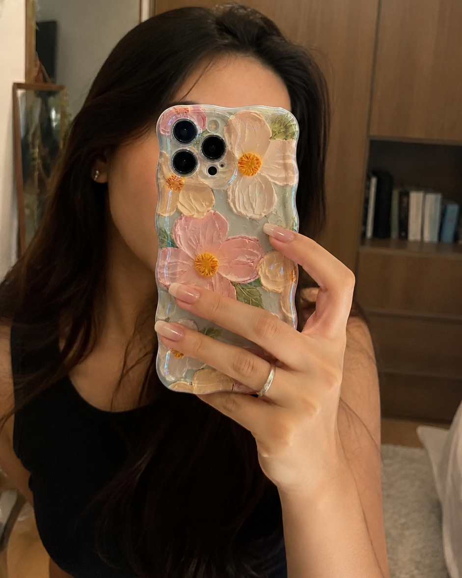 Funda iPhone Floral Retro Pintura al Óleo