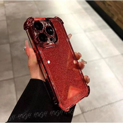 Funda iPhone con Brillos y Protección de Cámara y Esquinas