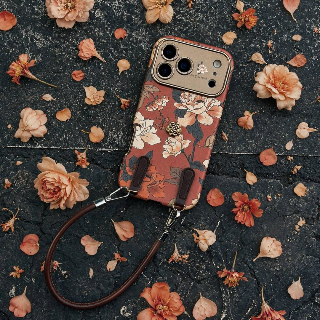 Funda iPhone Jardín Rosé Floral con Correa