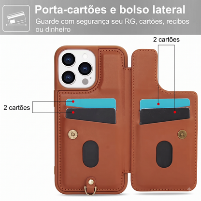 Funda iPhone Jardín Margarita con Correa de Mano y Correa Cruzada