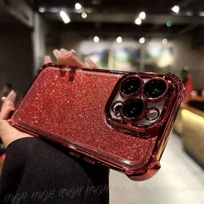 Funda iPhone con Brillos y Protección de Cámara y Esquinas