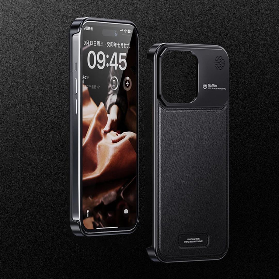 Funda iPhone de Aluminio y Piel - Delgada y Ligera