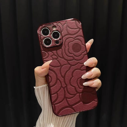 Funda iPhone de Piel Flor Camelia
