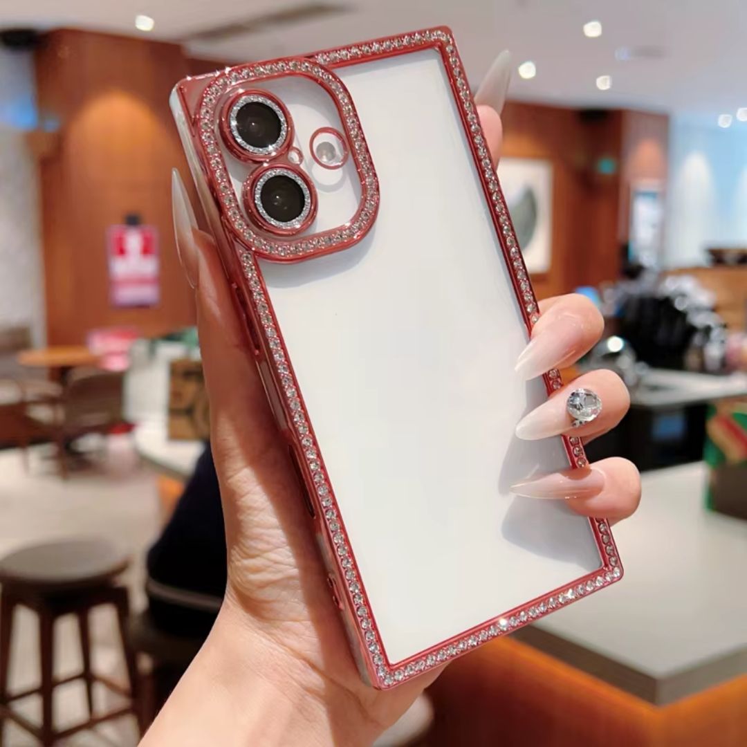 Funda iPhone Bordes Diamante con Brillos