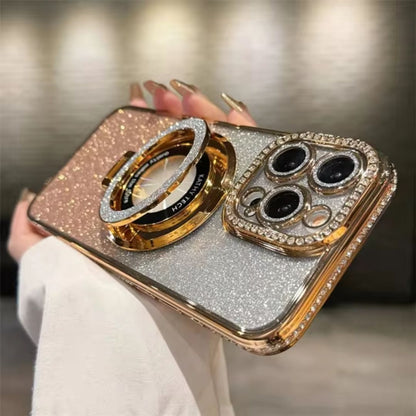 Funda iPhone Diamante con Brillos Dorada