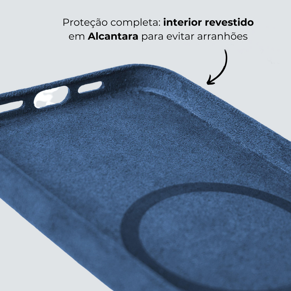 Funda iPhone Alcantara - Azul Océano