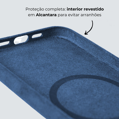 Funda iPhone Alcantara - Azul Océano