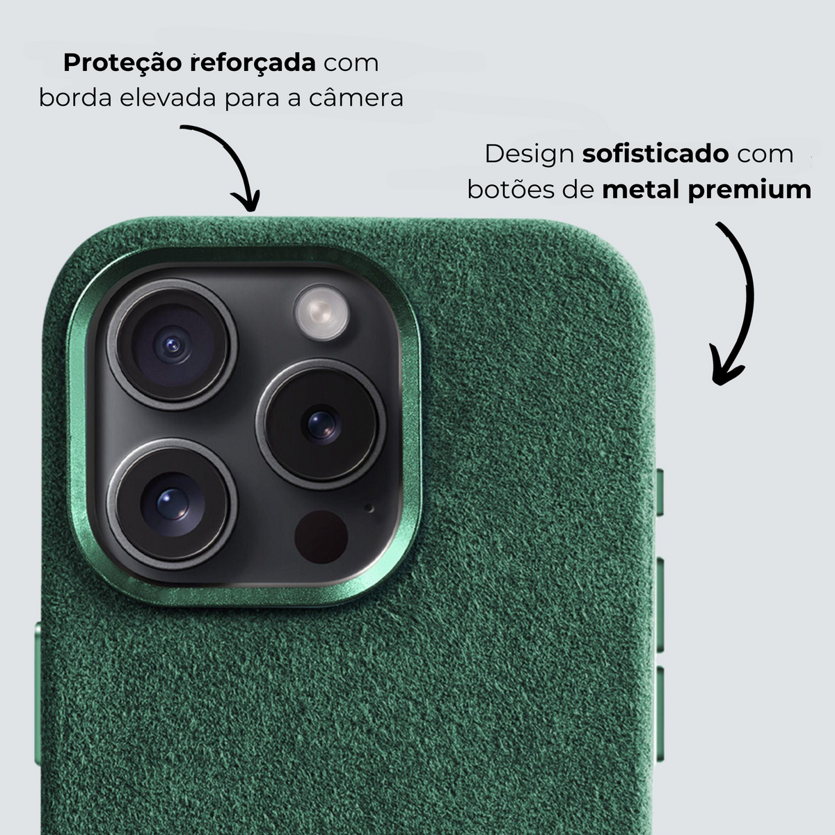 Funda iPhone Alcantara - Verde Medianoche