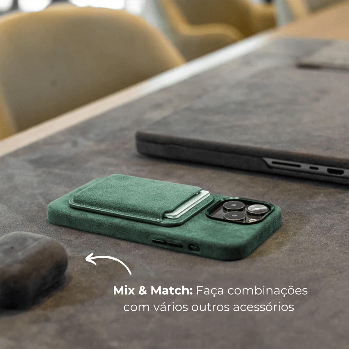 Funda iPhone Alcantara - Verde Medianoche