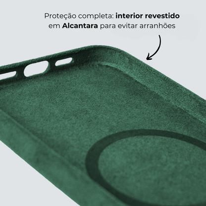 Funda iPhone Alcantara - Verde Medianoche