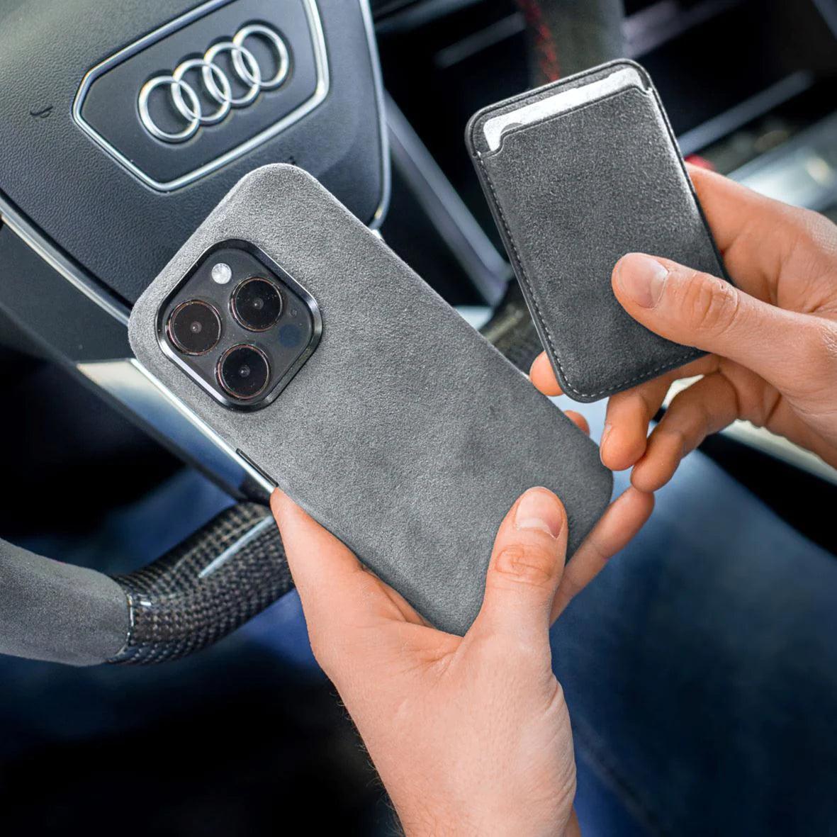 Cartera MagSafe Alcantara - Gris Nardo