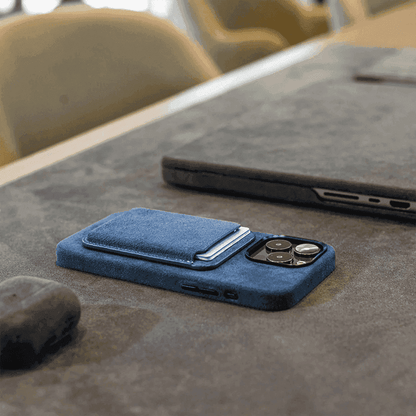 Cartera MagSafe Alcantara - Azul Océano