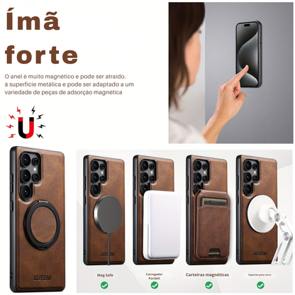 Funda Samsung de Piel Premium con Anillo 360° y MagSafe