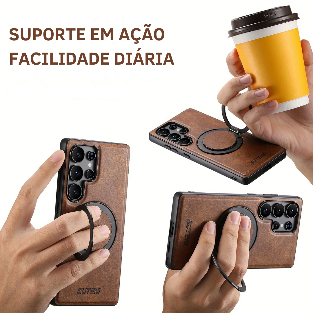 Funda Samsung de Piel Premium con Anillo 360° y MagSafe