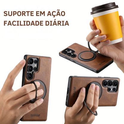 Funda Samsung de Piel Premium con Anillo 360° y MagSafe