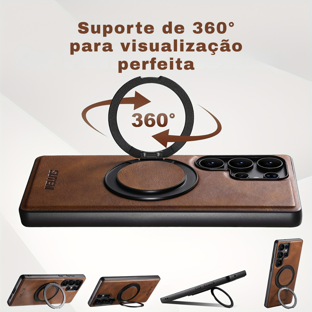 Funda Samsung de Piel Premium con Anillo 360° y MagSafe
