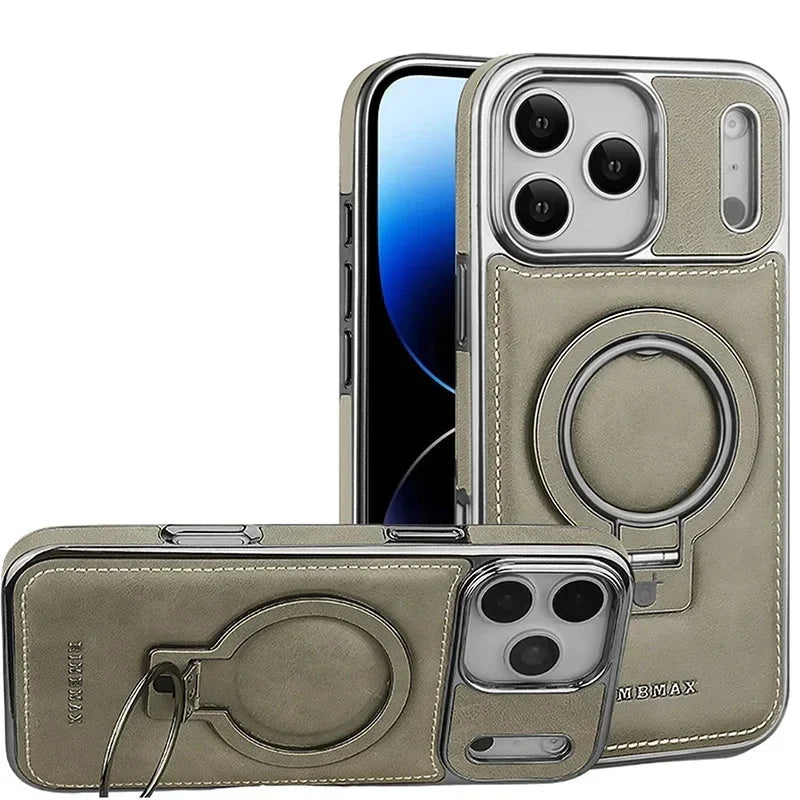 Funda MagSafe de piel de lujo para iPhone: soporte y protección premium