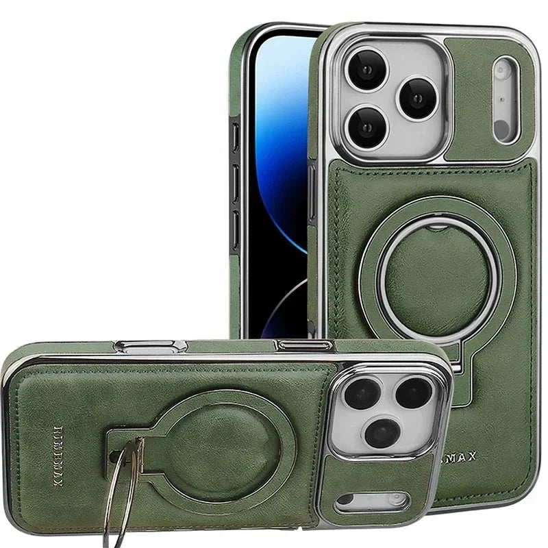 Funda MagSafe de piel de lujo para iPhone: soporte y protección premium