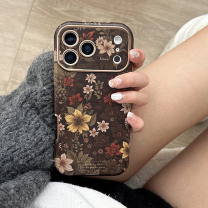 Funda de piel floral retro para iPhone
