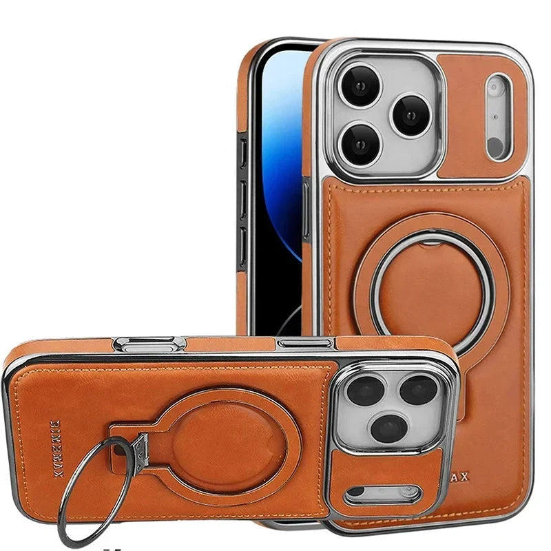 Funda MagSafe de piel de lujo para iPhone: soporte y protección premium