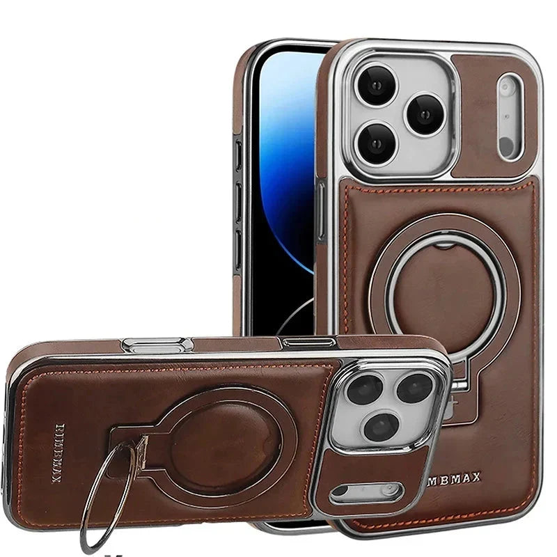 Funda MagSafe de piel de lujo para iPhone: soporte y protección premium