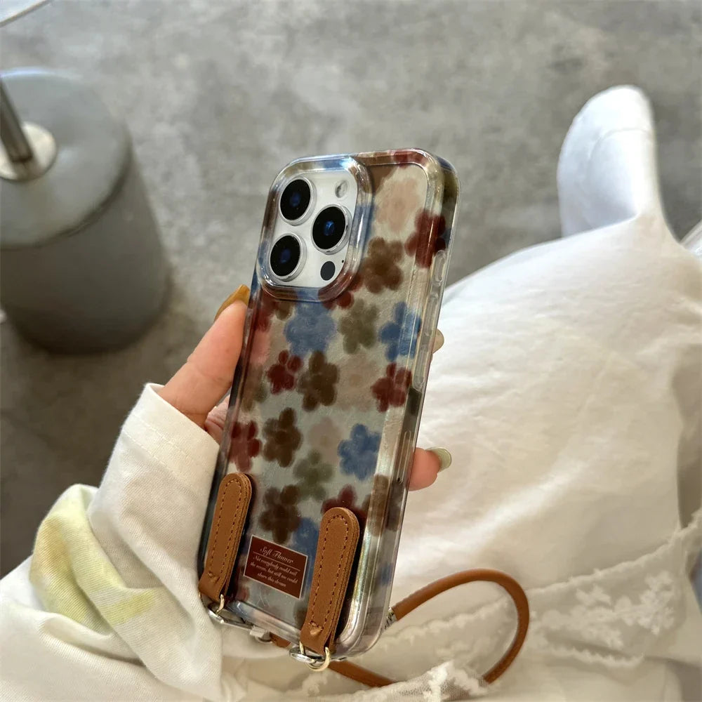 Funda iPhone Jardín Herbario usada en el cuerpo