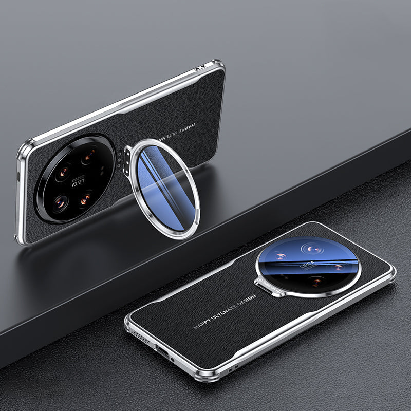 Funda Xiaomi de piel premium con protector de cámara, soporte y estilo