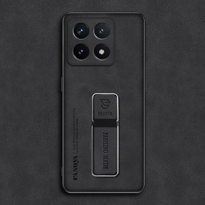 Funda Xiaomi de piel mate de lujo con soporte integrado y protección avanzada
