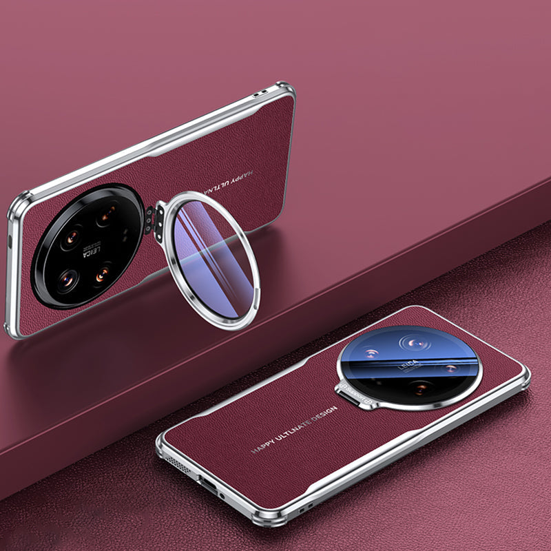 Funda Xiaomi de piel premium con protector de cámara, soporte y estilo
